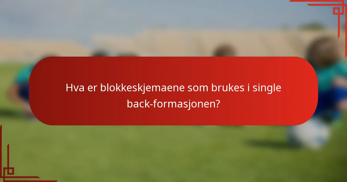 Hva er blokkeskjemaene som brukes i single back-formasjonen?