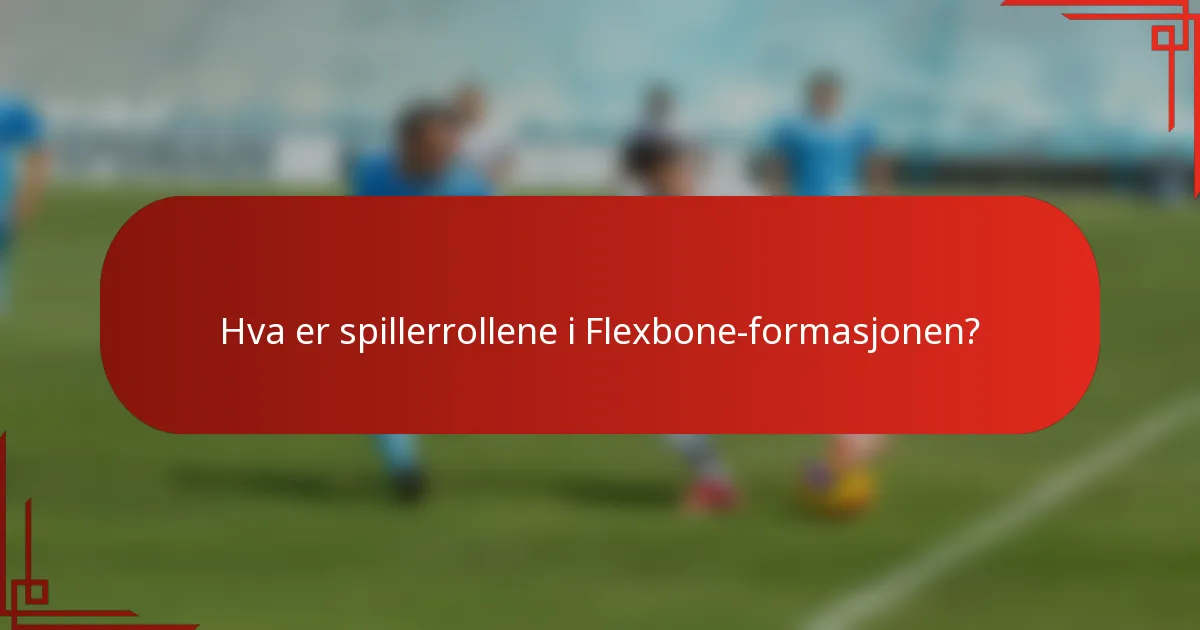 Hva er spillerrollene i Flexbone-formasjonen?