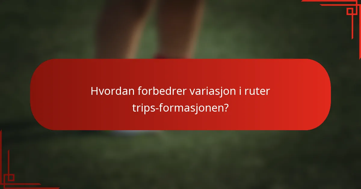 Hvordan forbedrer variasjon i ruter trips-formasjonen?